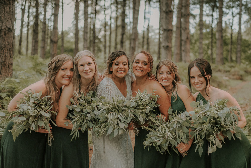 Bridesmaids Bridesmaid Dress Dresses Green Multiway Happy Valley Wedding Alice Cunliffe Photography