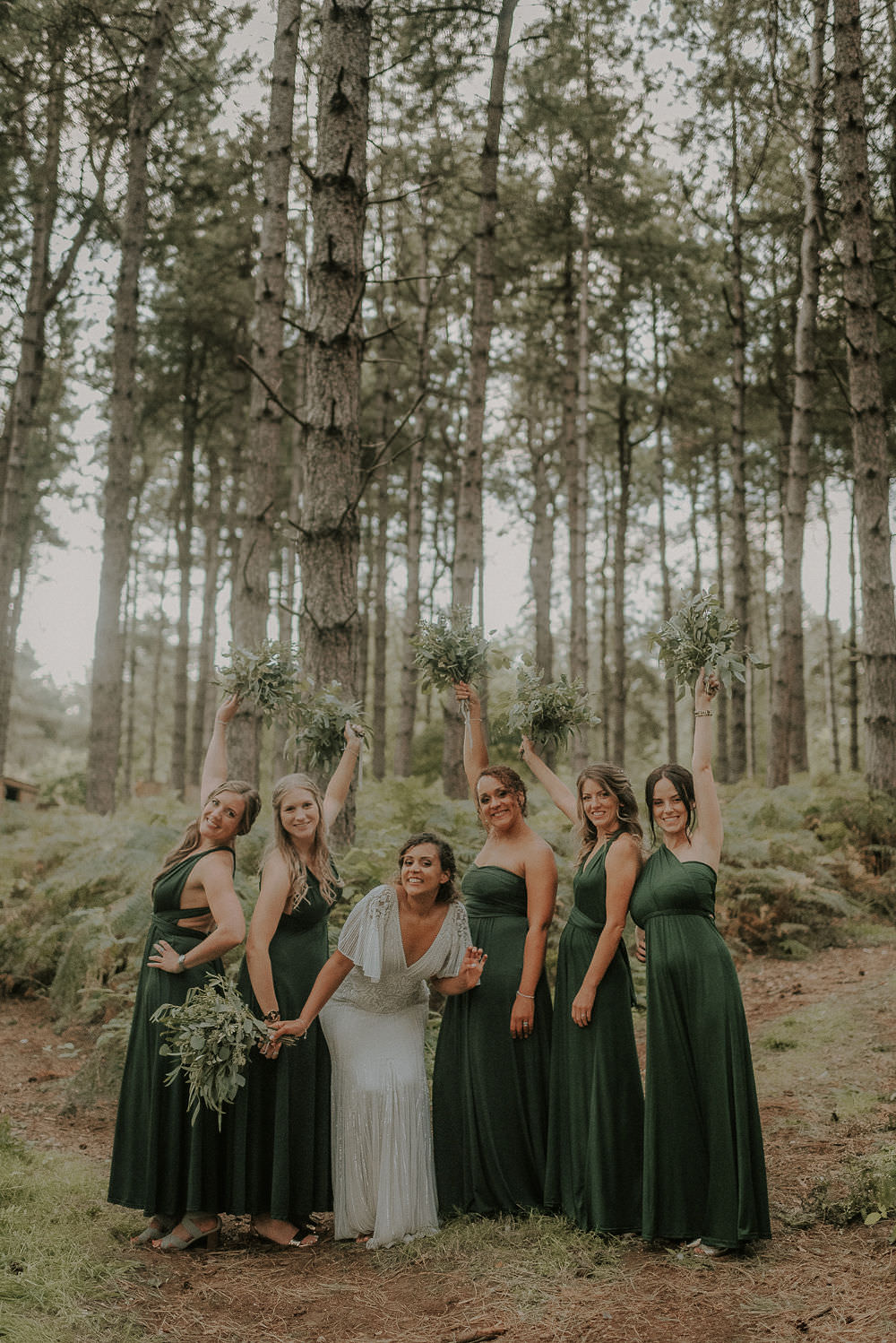 Bridesmaids Bridesmaid Dress Dresses Green Multiway Happy Valley Wedding Alice Cunliffe Photography