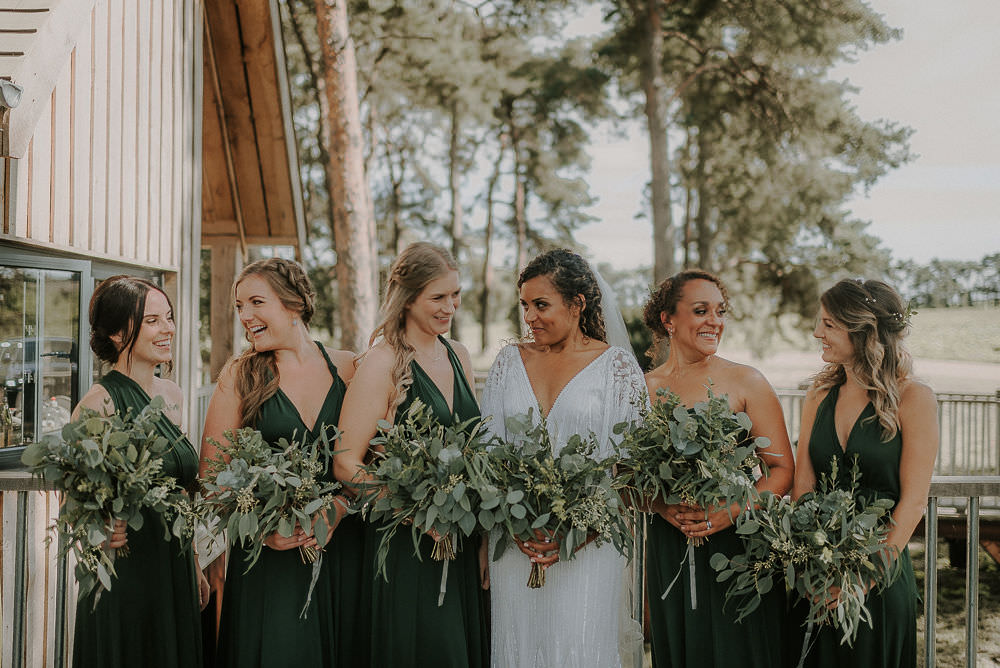 Bridesmaids Bridesmaid Dress Dresses Green Multiway Happy Valley Wedding Alice Cunliffe Photography