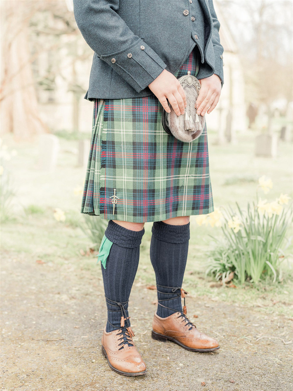 Groom Kilt Suit Tartan Tie Lockdown Wedding Carn Patrick Photography