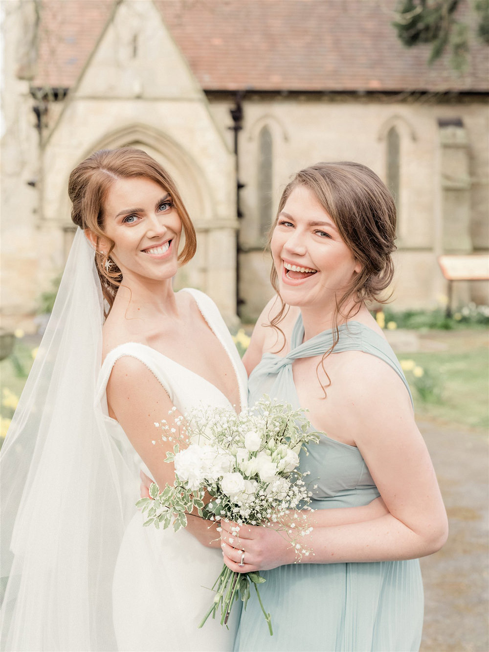 Bridesmaid Dress Sage Green Lockdown Wedding Carn Patrick Photography