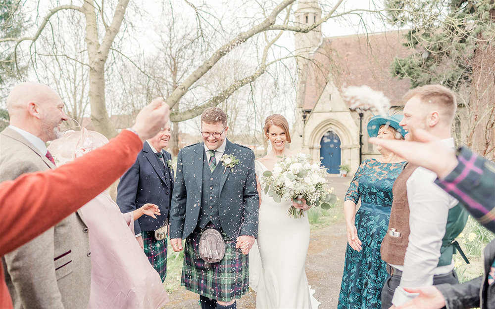 Confetti Throw Lockdown Wedding Carn Patrick Photography