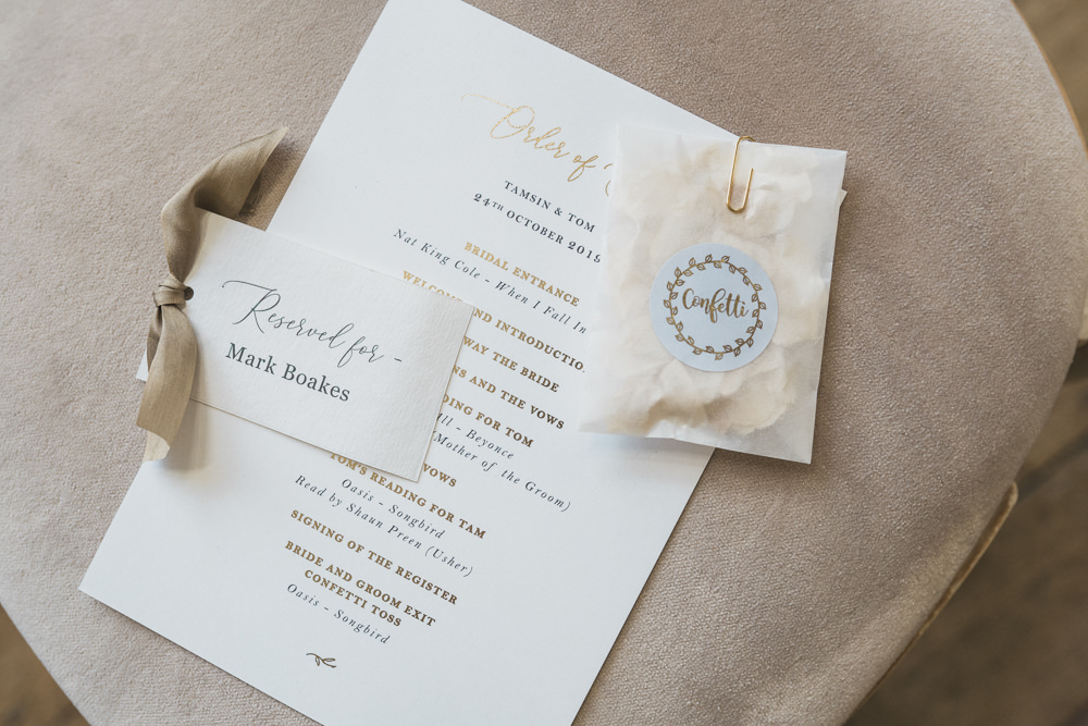 Order of Service Confetti Envelope Modern Romantic Wedding Red Maple Photography