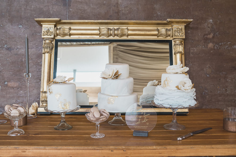 Cake Dessert Table Modern Romantic Wedding Red Maple Photography