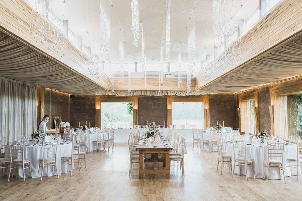 Elmore Court Reception Long Tables Decor Modern Romantic Wedding Red Maple Photography