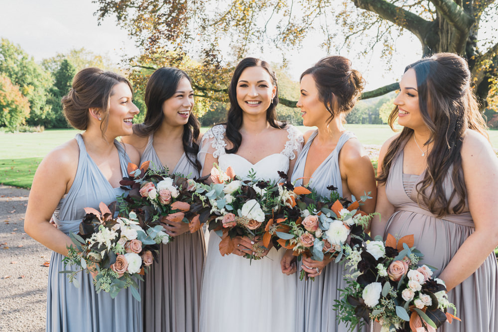 Bridesmaids Bridesmaid Dress Dresses Silver Taupe Modern Romantic Wedding Red Maple Photography