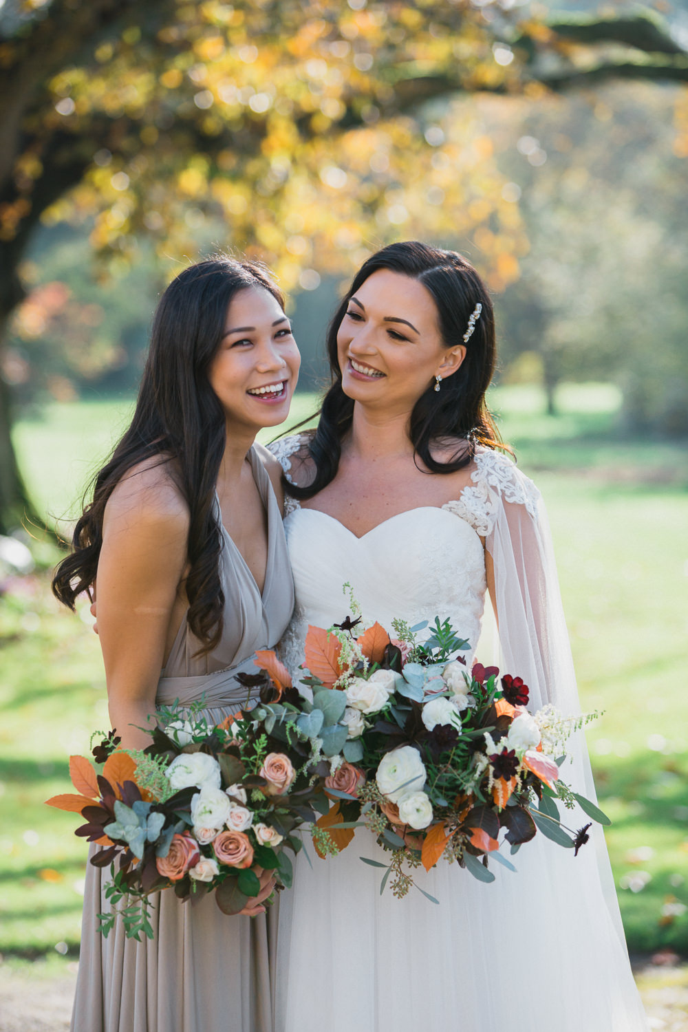 Bridesmaids Bridesmaid Dress Dresses Silver Taupe Modern Romantic Wedding Red Maple Photography
