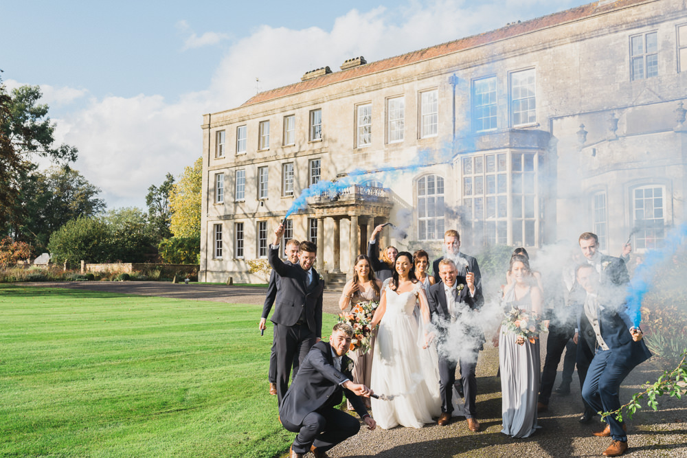 Smoke Bomb Modern Romantic Wedding Red Maple Photography