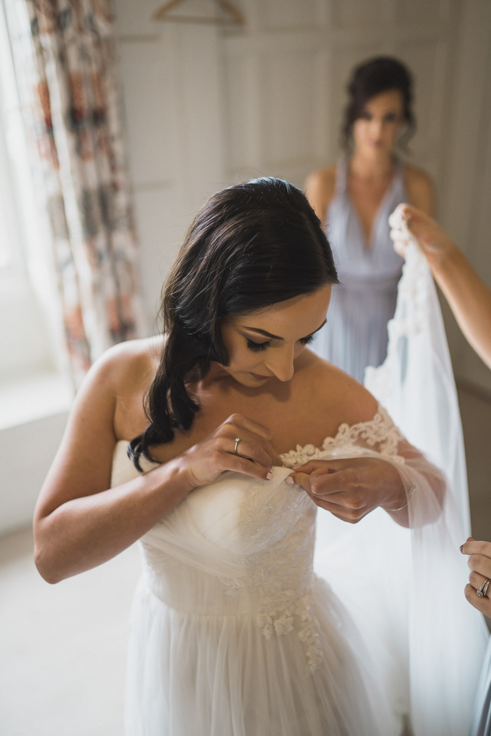 Bride Bridal Dress Gown Tulle Cape Wed2B Modern Romantic Wedding Red Maple Photography