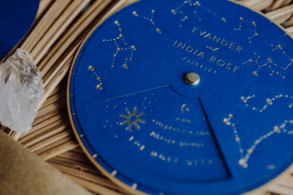 Stationery Invite Invitations Celestial Modern Navy Gold Wedding Ideas Gina Fernandes Photography