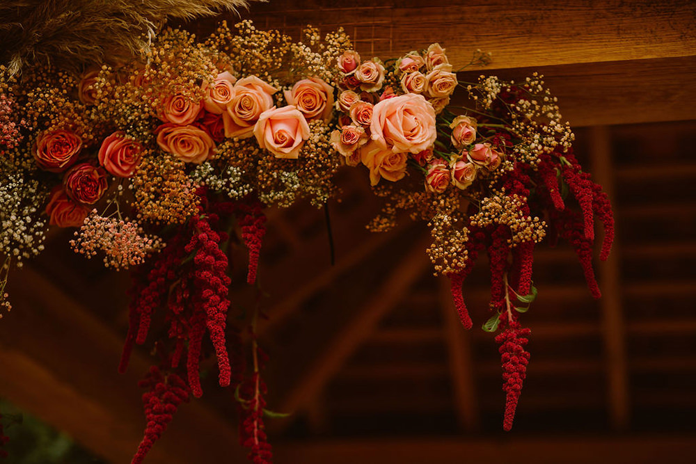 Amaranthus Rose Flowers Blush Burgundy Outdoor Autumn Wedding Ruby Walker Photography