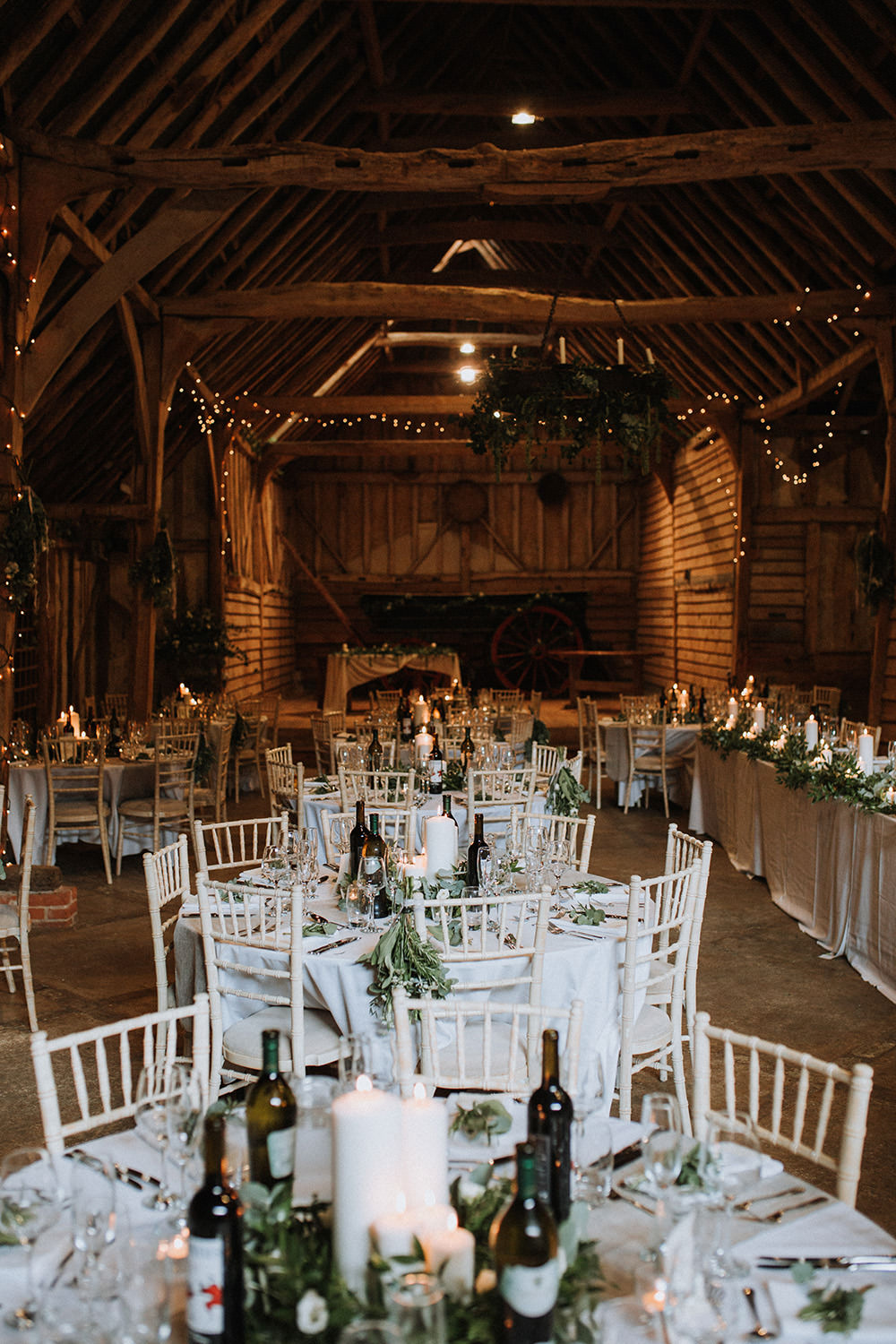 Fairy Lights Decor Reception Preston Priory Barn Wedding Leah Lombardi Photography