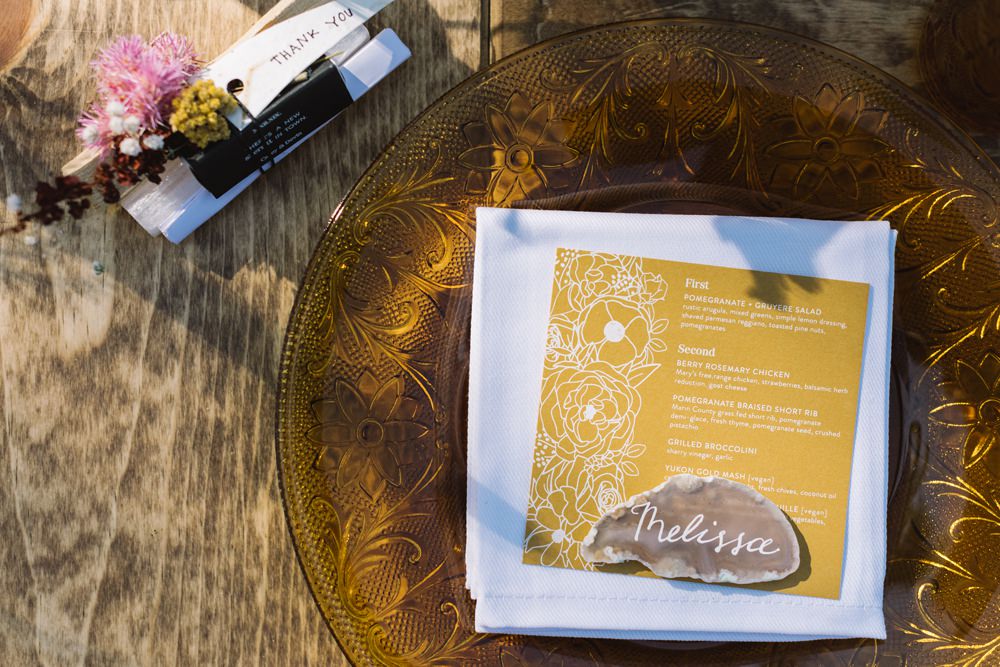 Place Setting Agate Place Name Socal Wedding Mark Mirocha Photography