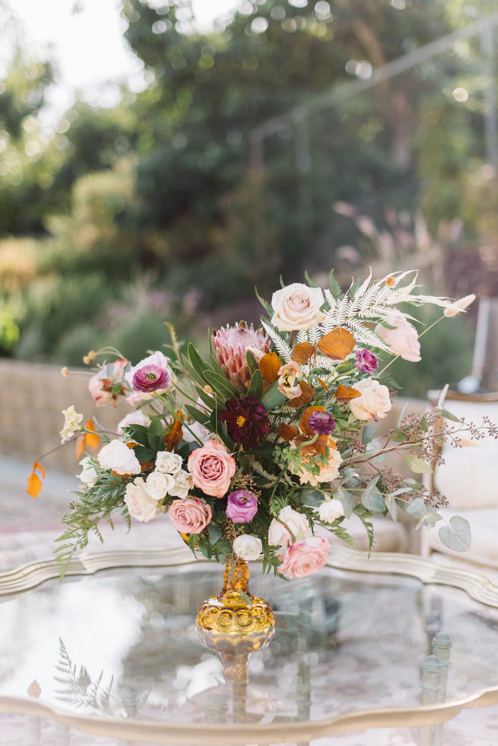 Urn Flowers Flower Arrangement Socal Wedding Mark Mirocha Photography