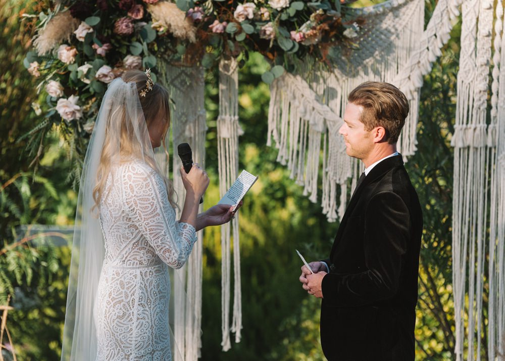 Ceremony Aisle Backdrop Macrame Flowers Pampas Grass Rugs Socal Wedding Mark Mirocha Photography