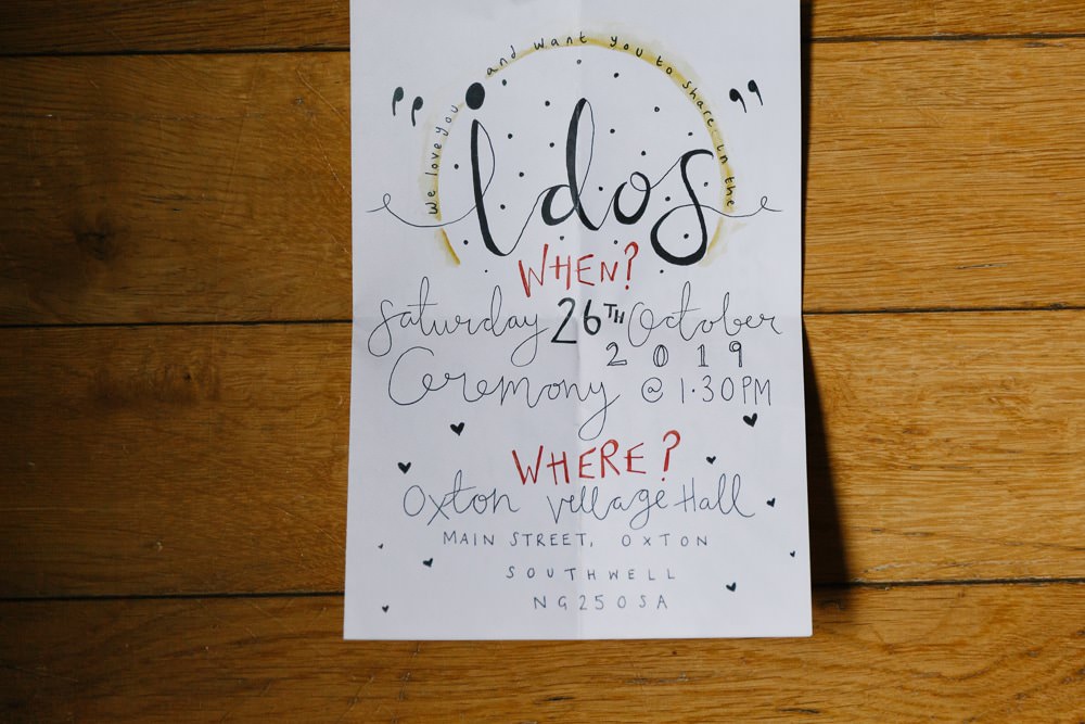 Stationery Invite Invitations Illustrated DIY Village Hall Wedding Emily + Katy Photography