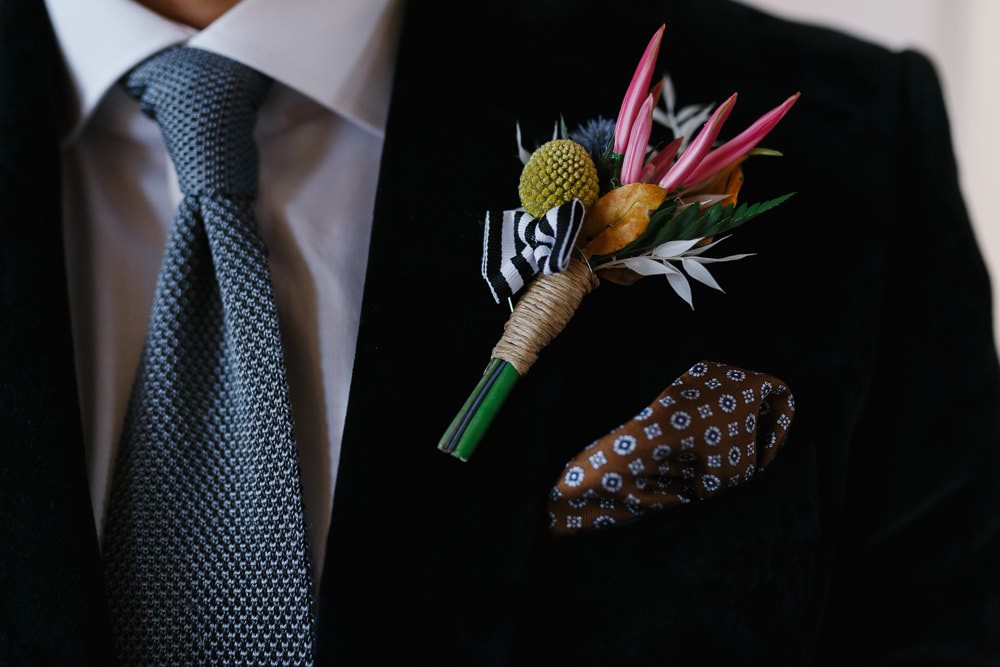 Buttonhole Flowers Village Hall Wedding Emily + Katy Photography