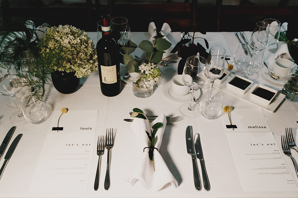 Place Setting Napkin Greenery Winding House Wedding MIKI Studios