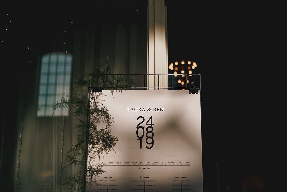 Seating Plan Table Chart Modern Typography Winding House Wedding MIKI Studios
