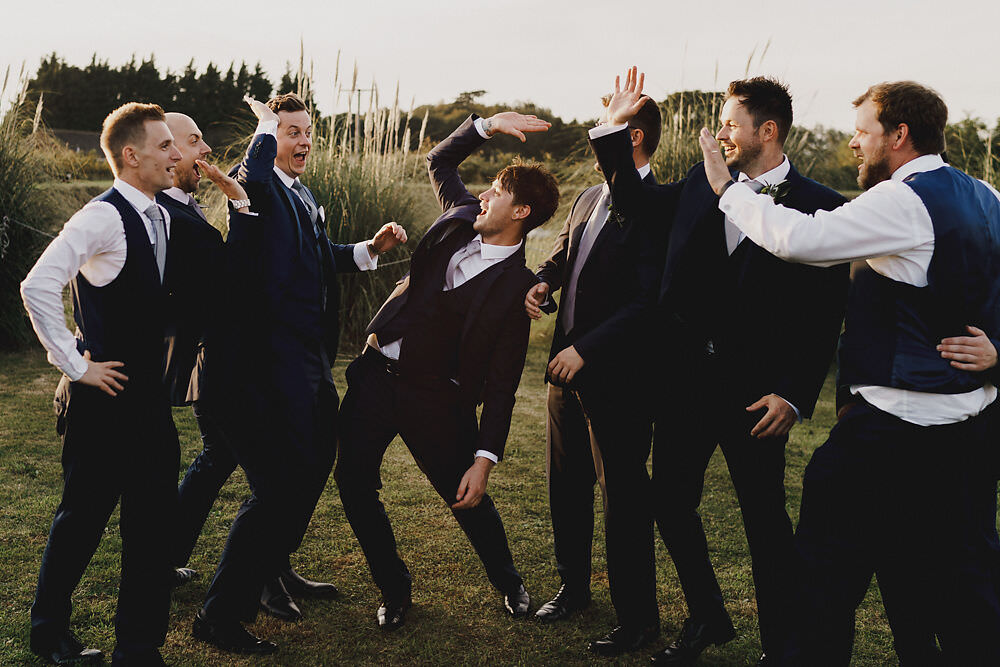 Groom Suit Navy Grey Tie Groomsmen Winding House Wedding MIKI Studios