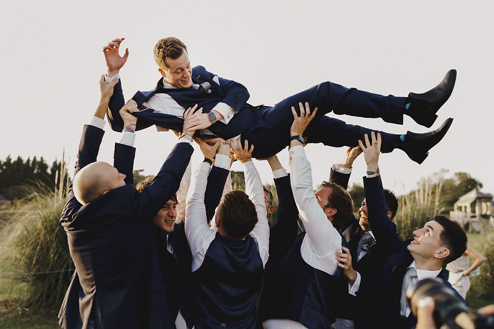 Groom Suit Navy Grey Tie Groomsmen Winding House Wedding MIKI Studios