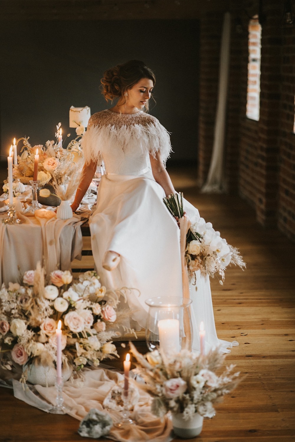 Ballet Wedding Ideas Henry Lowther Photographer Floor Flowers Candles Fabric Pretty Decor Table Tablescape
