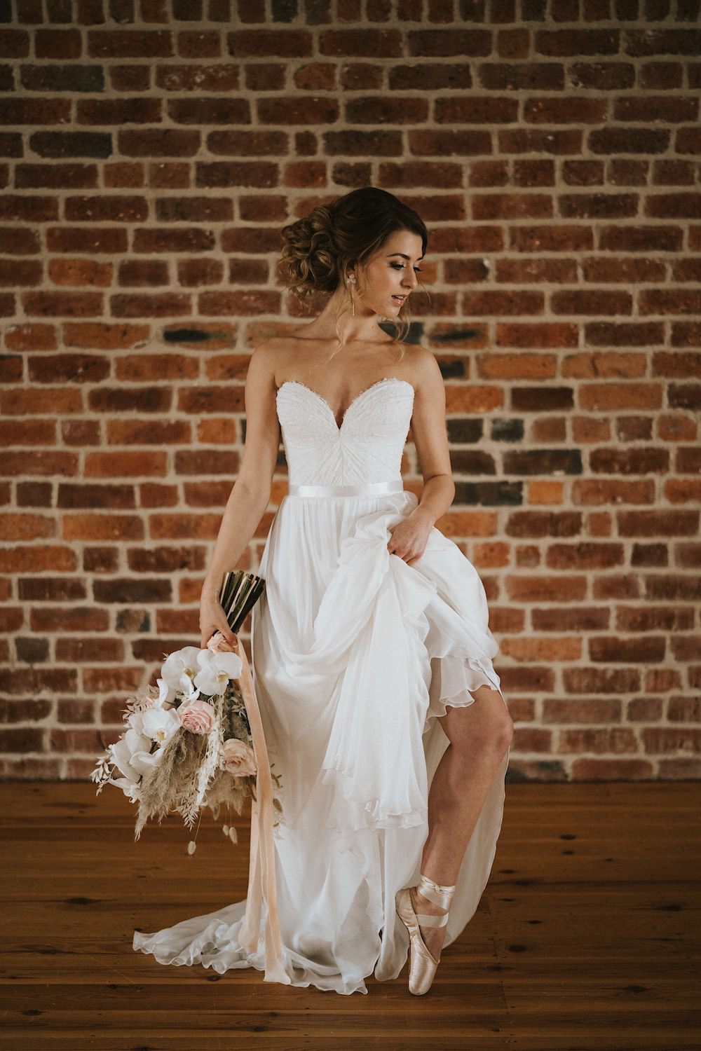 Dress Gown Bride Bridal Strapless Ballet Wedding Ideas Henry Lowther Photographer
