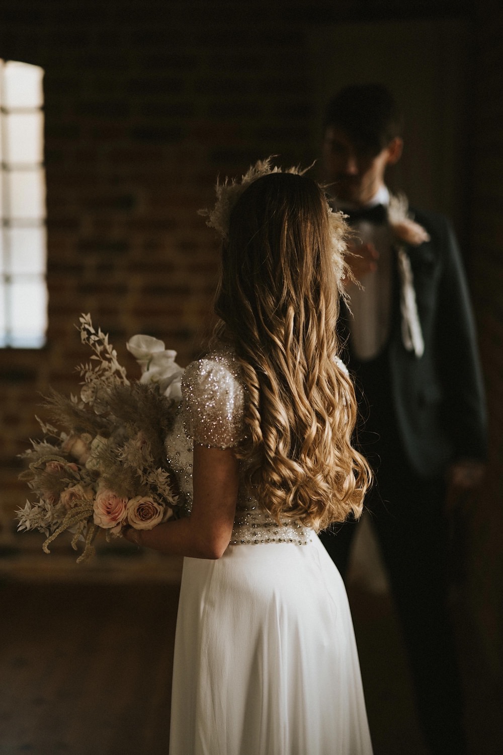 Bride Bridal Hair Style Long Waves Ballet Wedding Ideas Henry Lowther Photographer