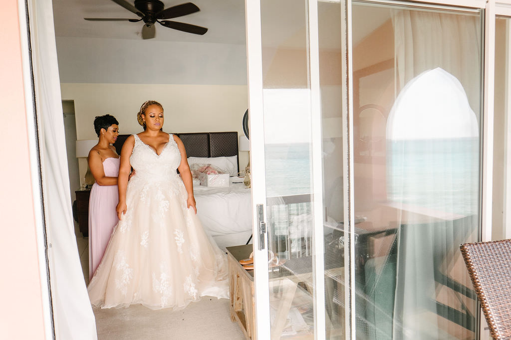 Dress Gown Bride Bridal Lace Straps Bermuda Wedding Helen Abraham Photography