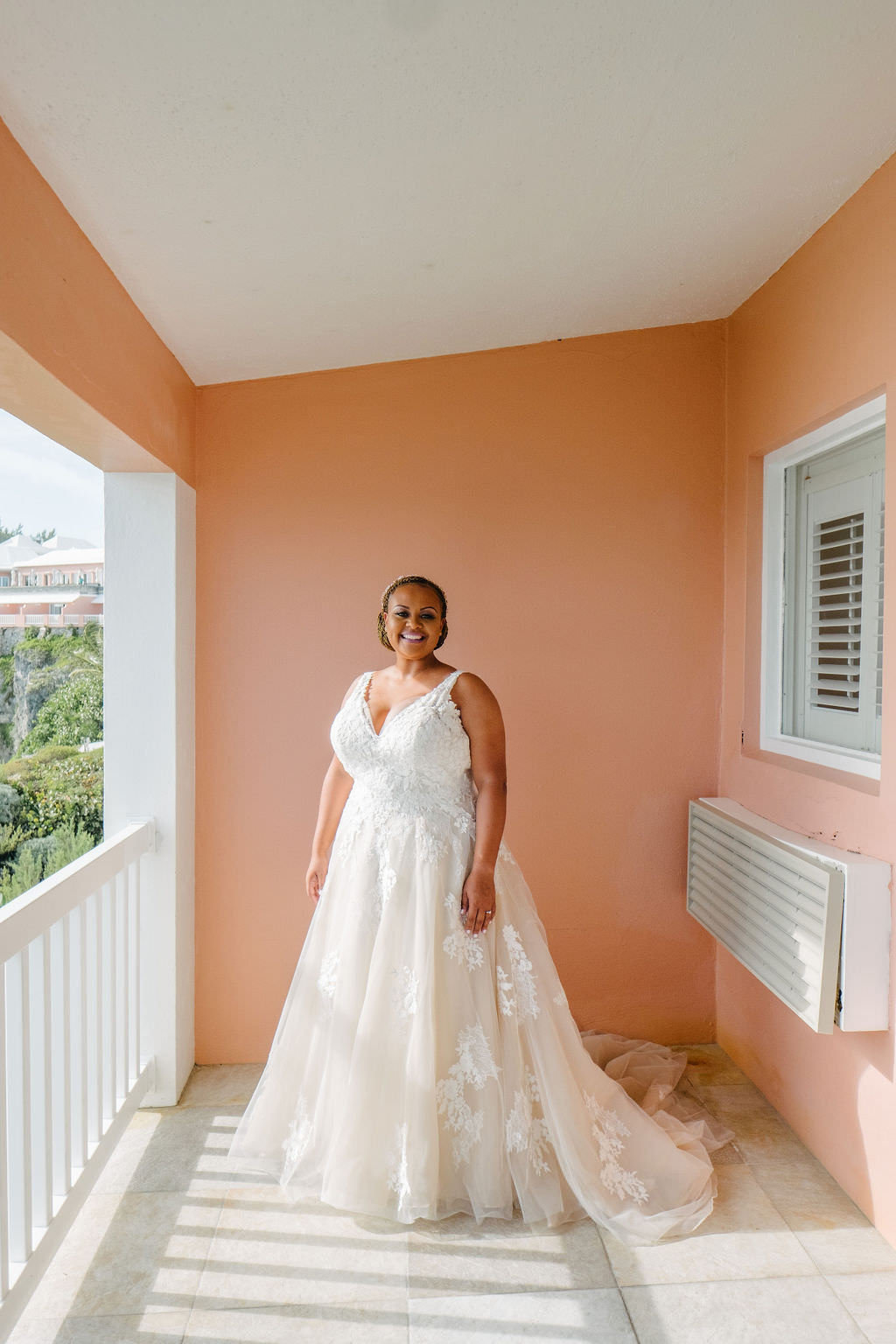 Dress Gown Bride Bridal Lace Straps Bermuda Wedding Helen Abraham Photography