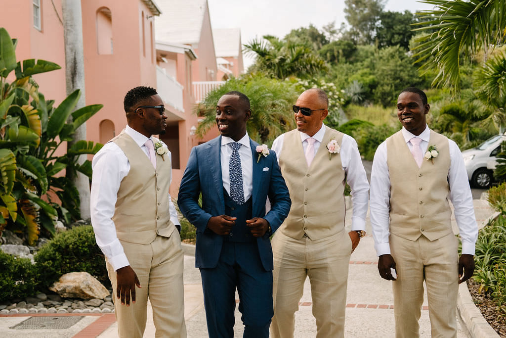 Groom Suit Navy Blue Tie Waistcoat Groomsmen Bermuda Wedding Helen Abraham Photography
