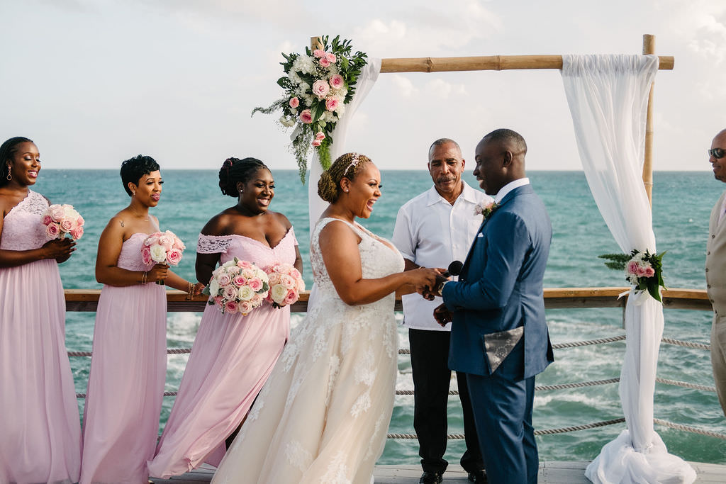 Flower Arch Drapes Fabric Backdrop Ceremony Bermuda Wedding Helen Abraham Photography