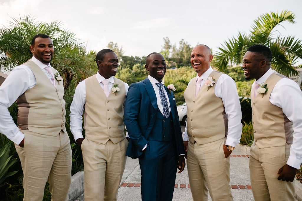 Groom Suit Navy Blue Tie Waistcoat Groomsmen Bermuda Wedding Helen Abraham Photography