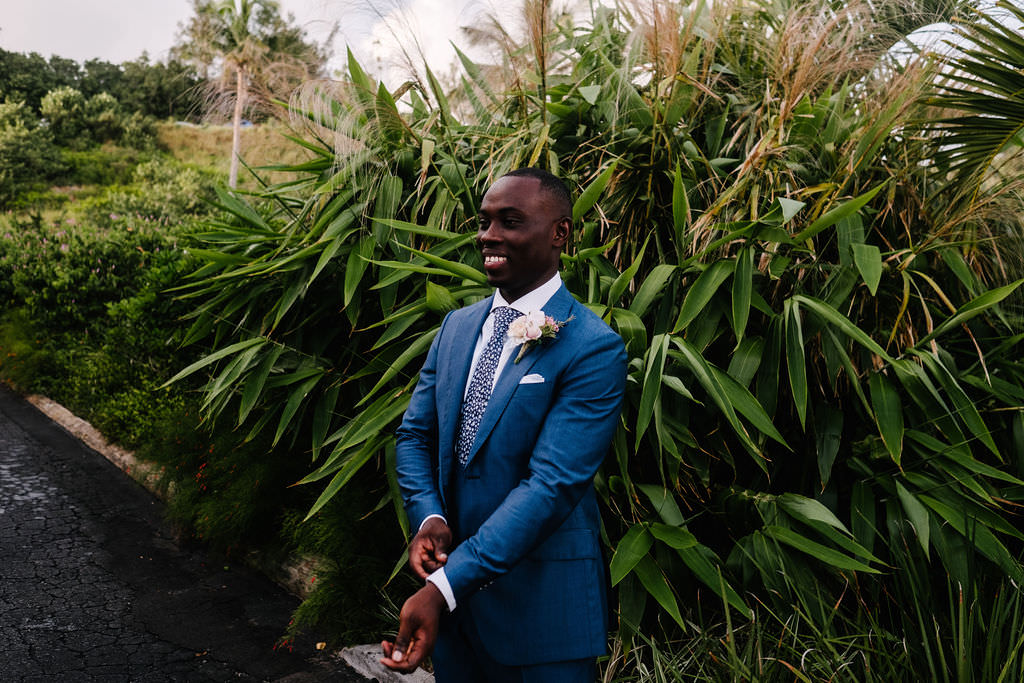 Groom Suit Navy Blue Tie Waistcoat Bermuda Wedding Helen Abraham Photography