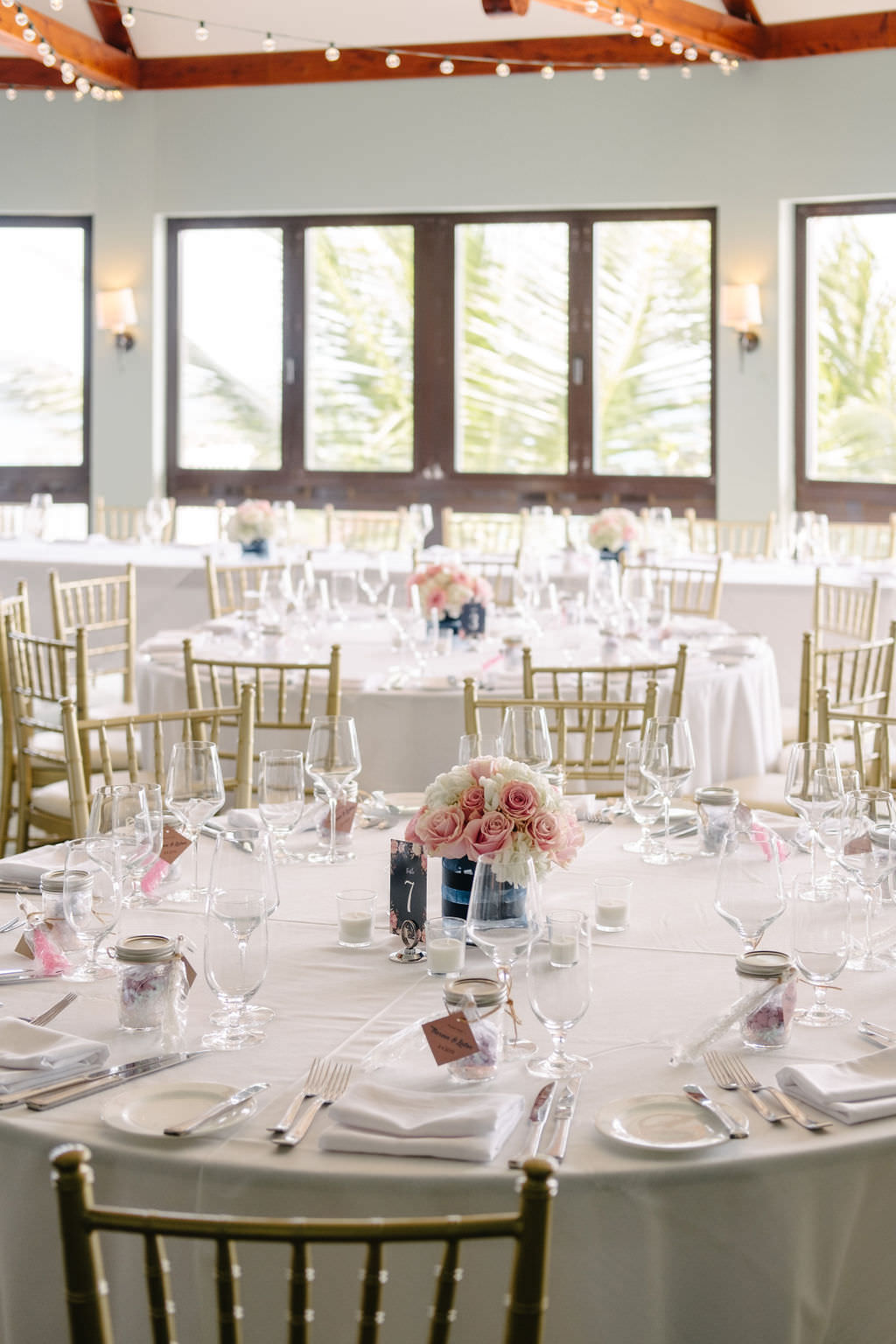 Table Flowers Centrepiece Bermuda Wedding Helen Abraham Photography