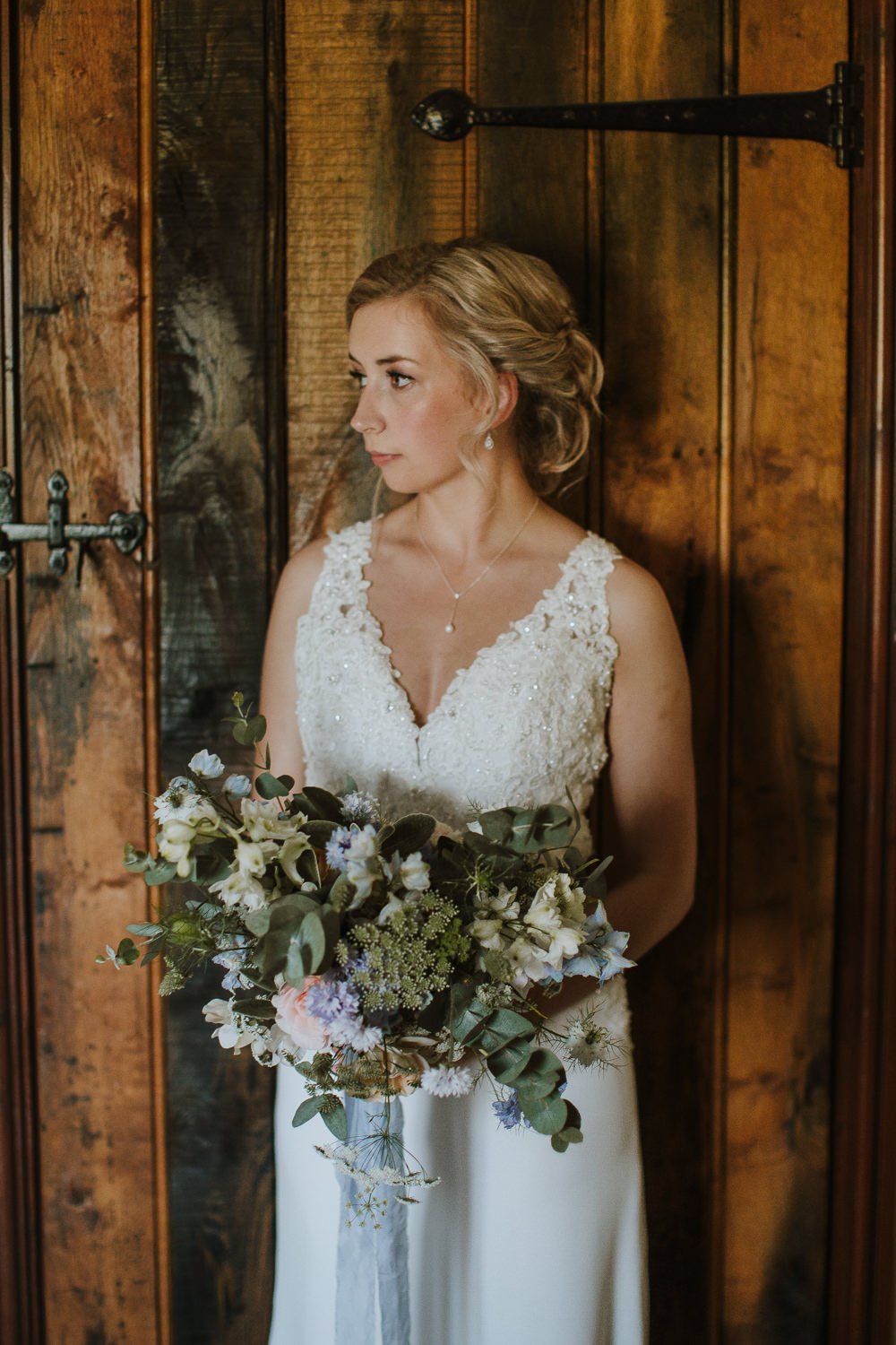 Bride Bridal Dress Gown Lace Open Back Train Crafty Wedding Sam Bennett Photography