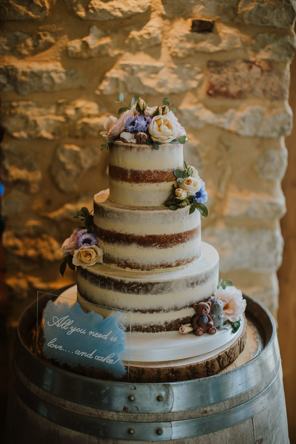 Semi Naked Cake Flowers Crafty Wedding Sam Bennett Photography