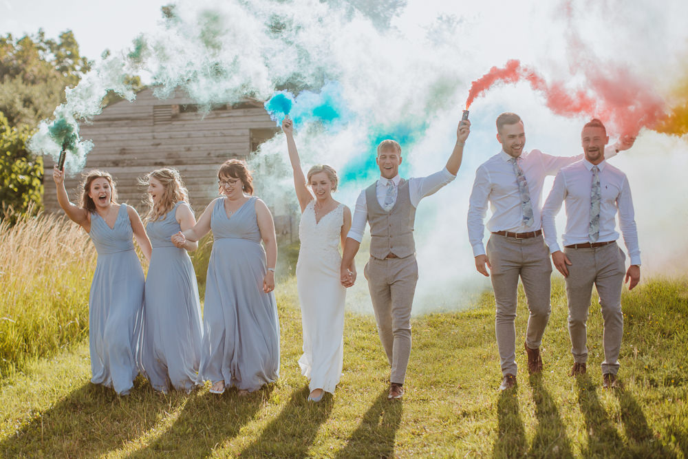 Crafty Wedding Sam Bennett Photography Smoke Bomb Photos Portrait