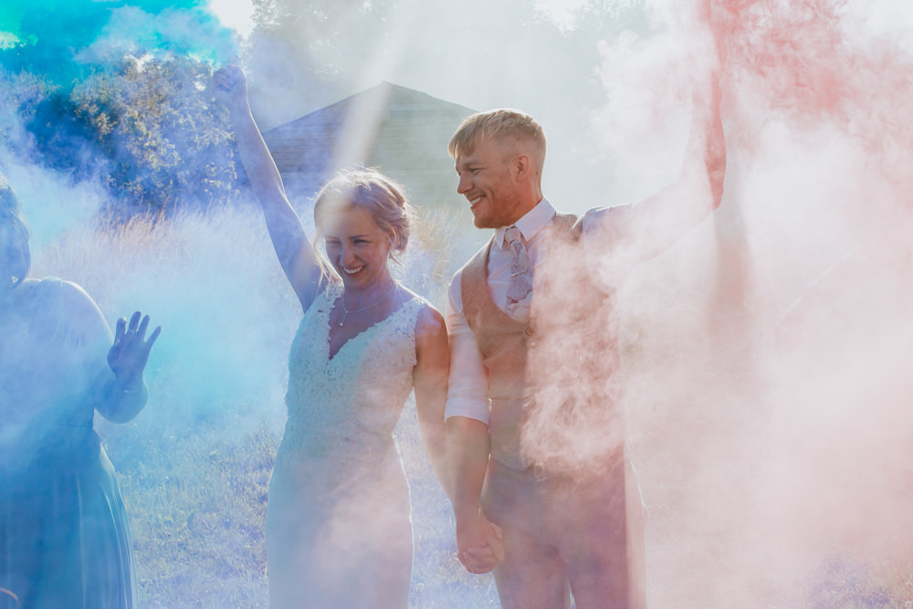 Crafty Wedding Sam Bennett Photography Smoke Bomb Photos Portrait
