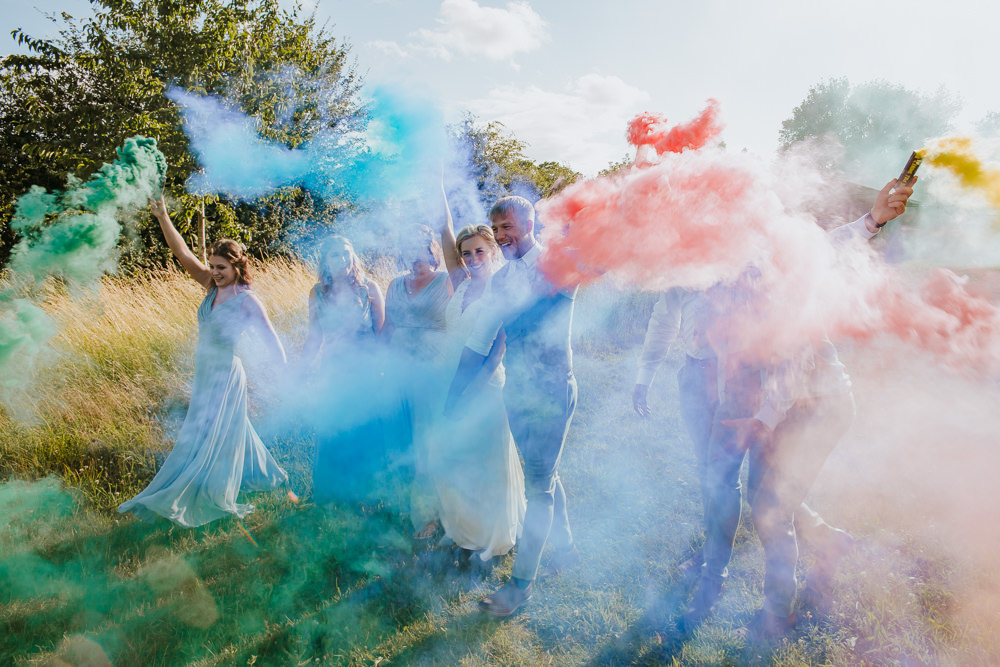 Crafty Wedding Sam Bennett Photography Smoke Bomb Photos Portrait