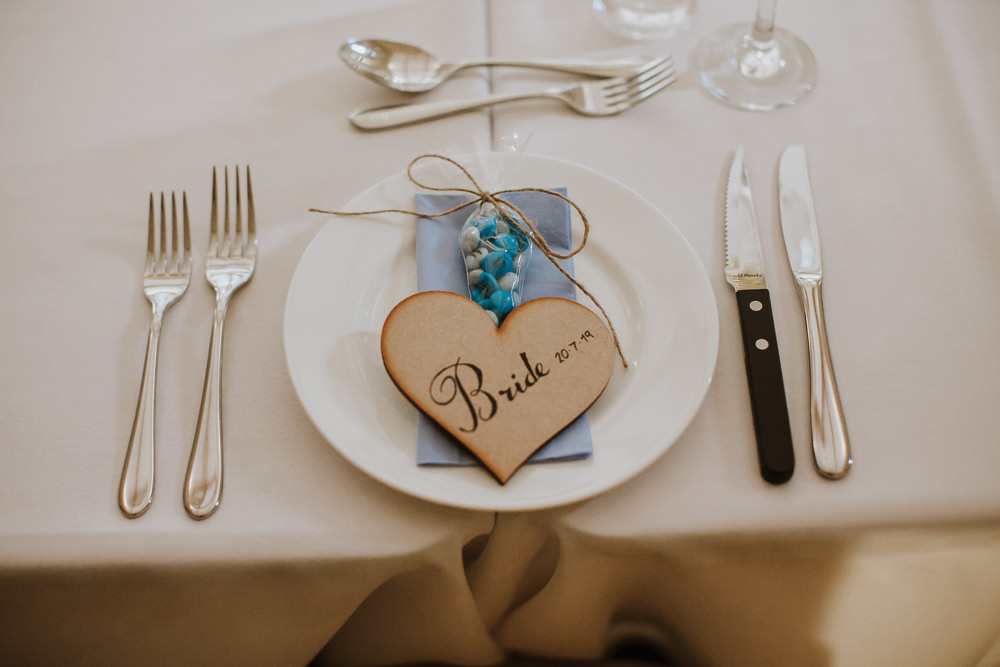 Place Setting Name Heart Crafty Wedding Sam Bennett Photography