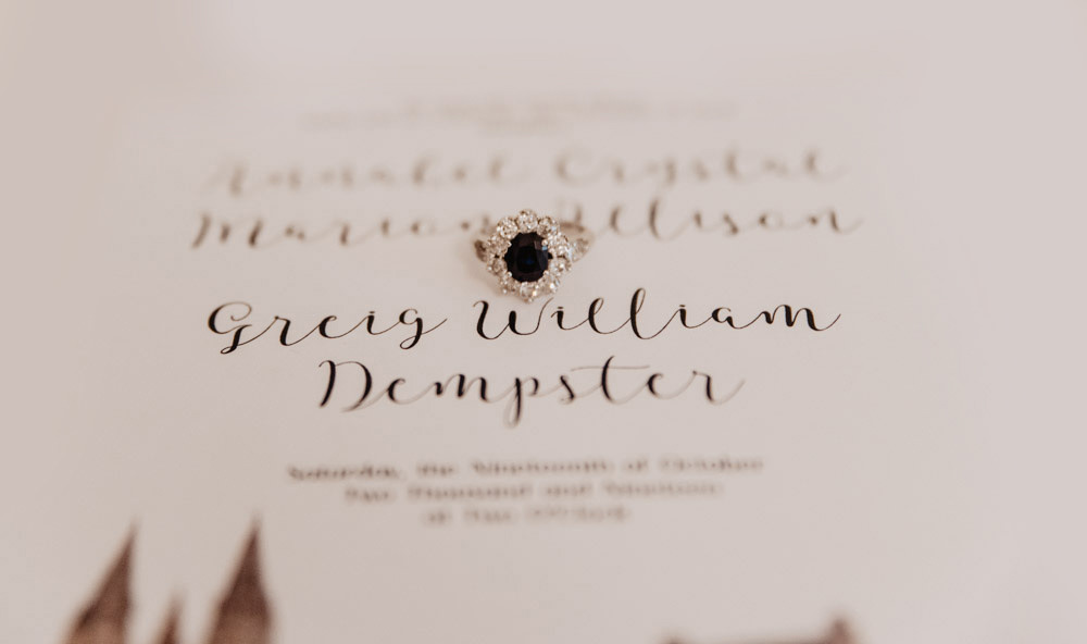 Sapphire Engagement Ring Family Farm Wedding Janine Kirkwood Photography