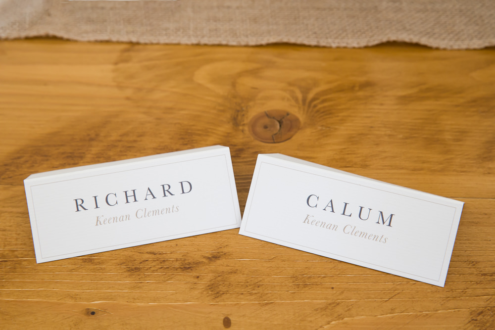 Place Name Cards Fullerton Estate Wedding Hannah Larkin Photography