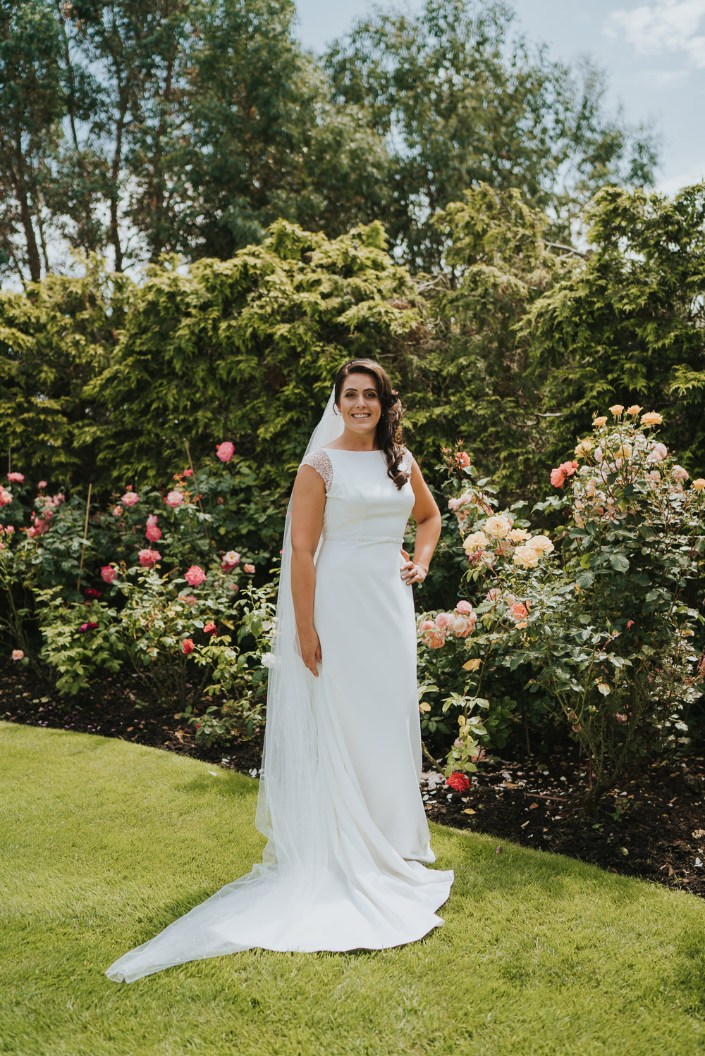 Bride Bridal Dress Gown Maggie Sottero Evangelina Cap Sleeves High House Weddings Grace Elizabeth Photography