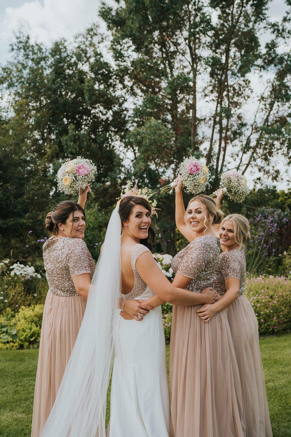 Pink Bridesmaid Dresses Bridesmaids Dress Beaded High House Weddings Grace Elizabeth Photography