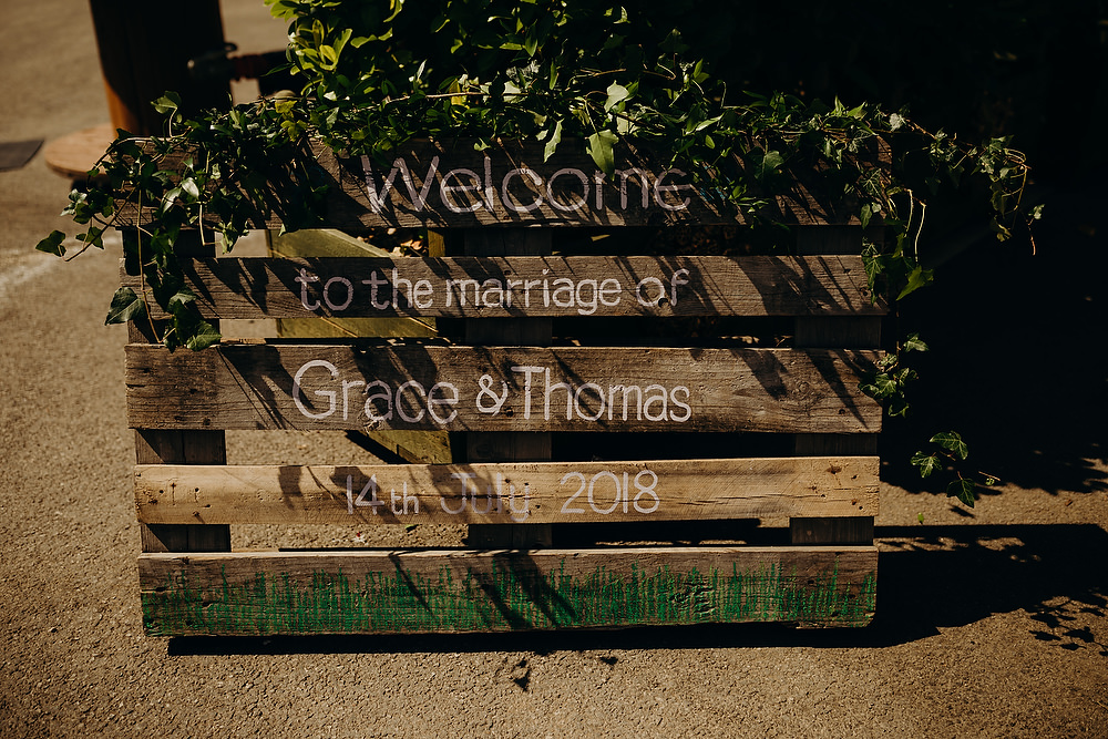 Wooden Pallet Sign Signs Signage Hornington Manor Wedding Richard Skins Photography