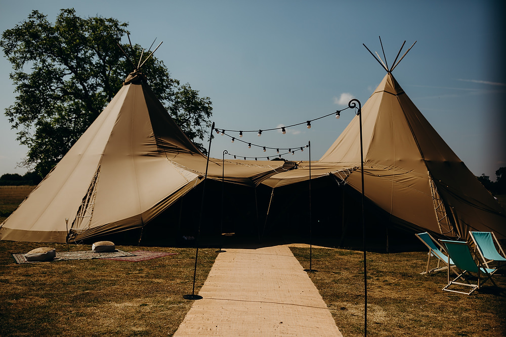 Tipi Festoon Lights Hornington Manor Wedding Richard Skins Photography