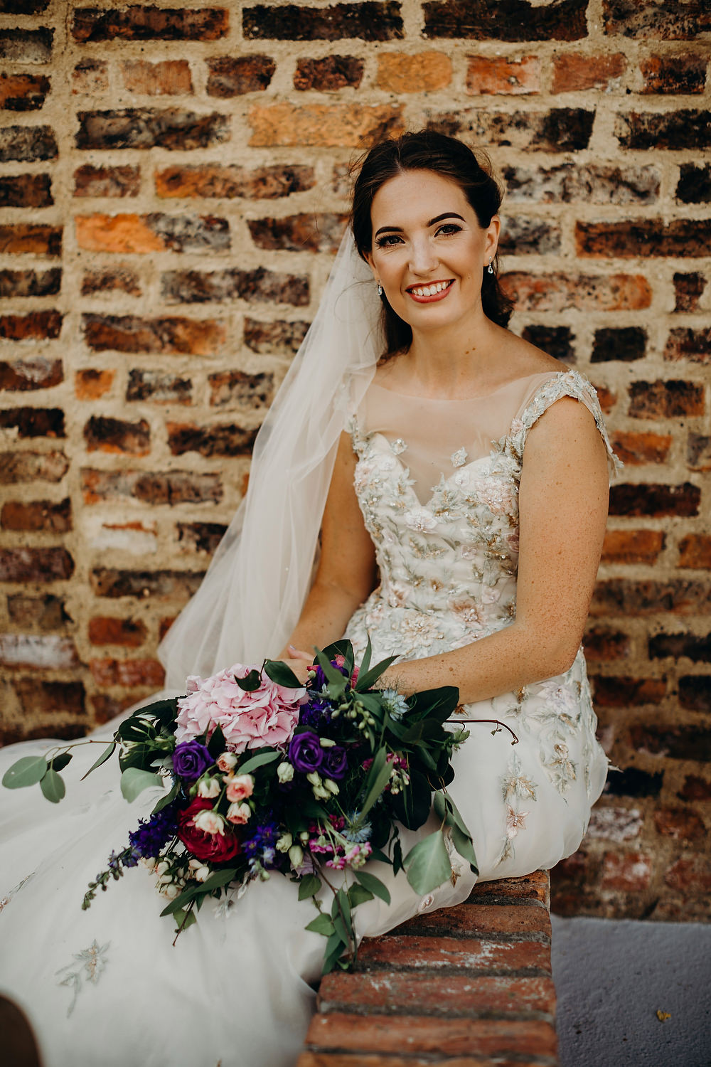 Bride Bridal Dress Gown Ian Stuart Summertime Embroidery Veil Hornington Manor Wedding Richard Skins Photography