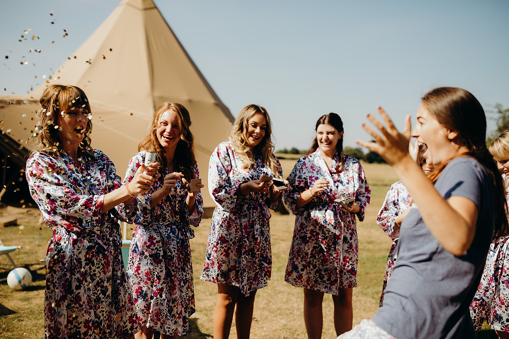 Bridesmaids Bride Bridal Dressing Gowns Robes Hornington Manor Wedding Richard Skins Photography