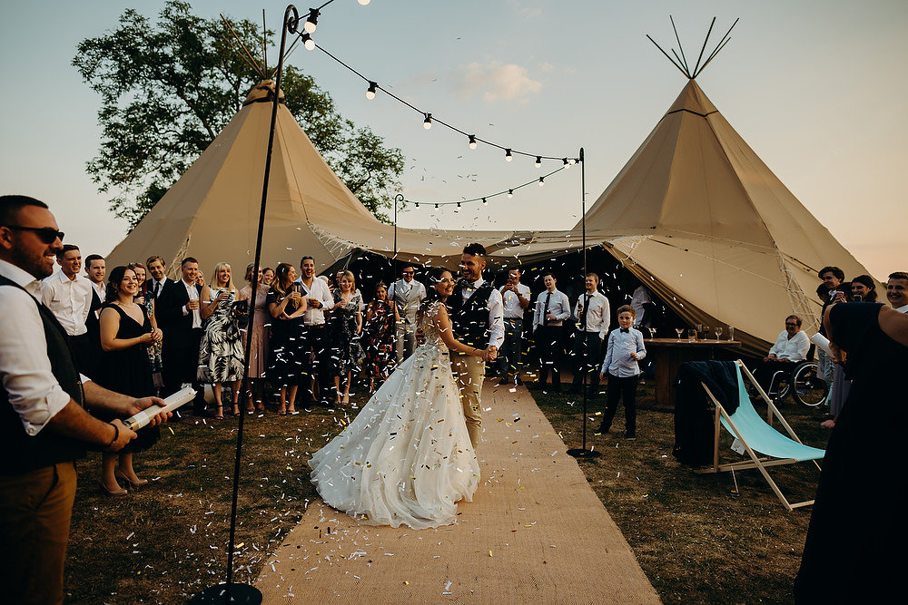 Tipi Festoon Lights Hornington Manor Wedding Richard Skins Photography